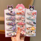 5Pcs Sanrio Kuromi Cinnamoroll Girls Hairpin Cute Quicksand Babies Hair Clip-CSW1010