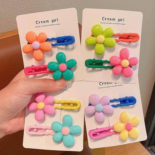 2pc Cute Flower Bangs Hairpin Party Holiday Ornamen-CSW1013