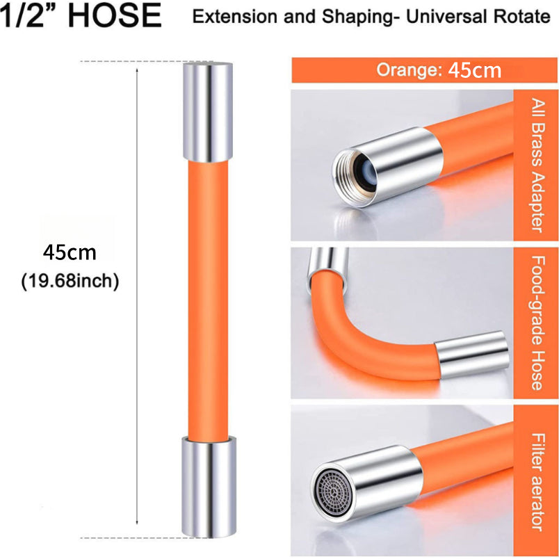 READY STOCK‼️ 360° Rotating Faucet Extension | Flexible Silicone Hose | Splash-Proof Water Tap Connector 旋转水龙头延长器 水龙头接头