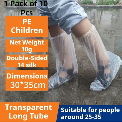 READY STOCK!! Disposable Rain Shoe Cover Waterproof Non Slip Transparent Plastic Rain-Proof Foot Cover 鞋套