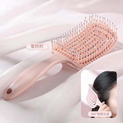 Comb Curved Vent Fluffy Hair Curly Hair Massage Ribs Comb Styling 马卡龙大弯蓬松梳子 头皮按摩梳卷发造型梳弧形十排骨梳子
