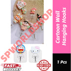 READY STOCK!!!Penyangkut Pakaian Lutsinar Gantung Dinding - Wall Hooks Cutie Kitty/Doraemon Kitchen Bathroom