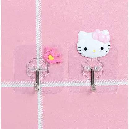 READY STOCK!!!Penyangkut Pakaian Lutsinar Gantung Dinding - Wall Hooks Cutie Kitty/Doraemon Kitchen Bathroom