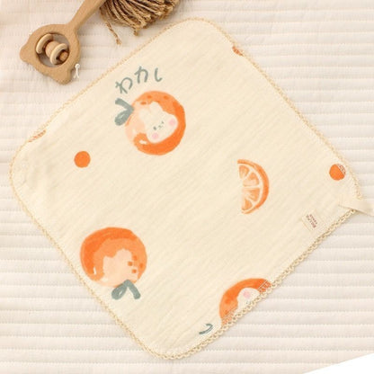 READY STOCK!!!Baby Towel Handkerchief 4 Layers Gauze Cotton Square Towel Buckle Multi-functional Triangle Towel