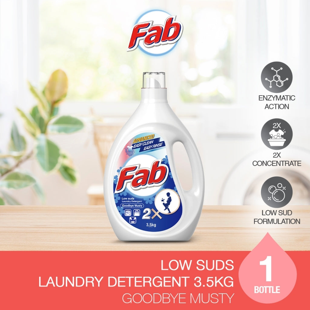 READY STOCK!!! Fab Low Sud Laundry Detergent Liquid 3.2kg/3.5kg