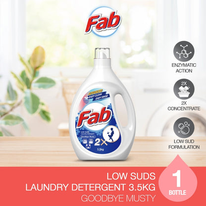 READY STOCK!!! Fab Low Sud Laundry Detergent Liquid 3.2kg/3.5kg