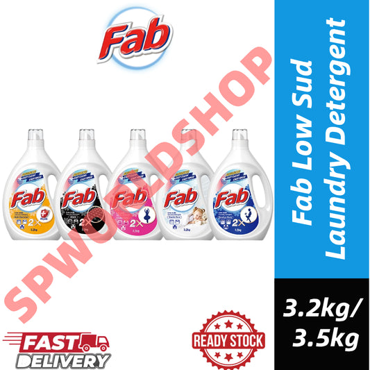 READY STOCK!!! Fab Low Sud Laundry Detergent Liquid 3.2kg/3.5kg