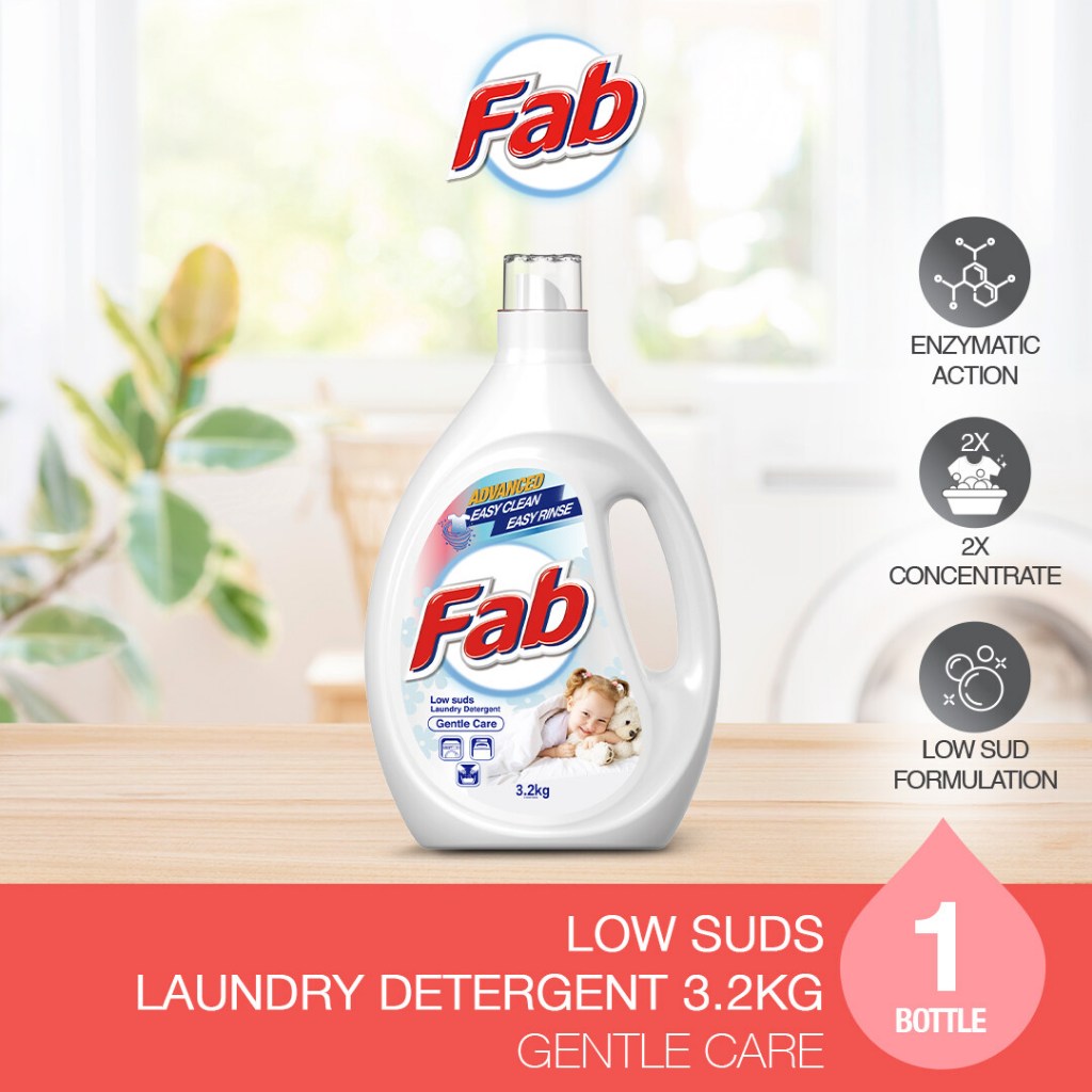 READY STOCK!!! Fab Low Sud Laundry Detergent Liquid 3.2kg/3.5kg