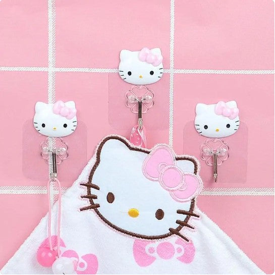READY STOCK!!!Penyangkut Pakaian Lutsinar Gantung Dinding - Wall Hooks Cutie Kitty/Doraemon Kitchen Bathroom
