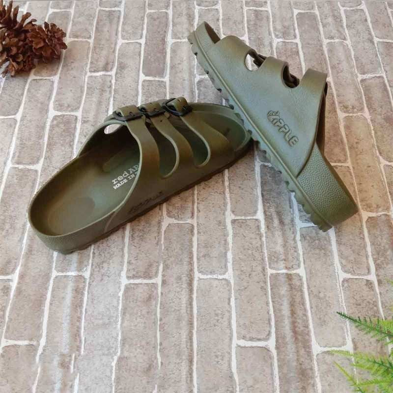 READY STOCK!!!RED APPLE Three Strip BG2573 SHOES 泰国防水防滑三带拖鞋 Original Thailand