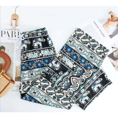 Thailand Batik Elephant Long Pant FreeSize Unisex Women Thailand Batik Gajah Seluar Panjang Kain Sejuk A654695 男女装泰国大象长裤