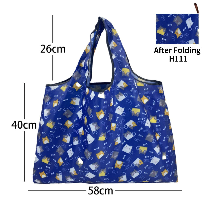 (READYSTOCK) Foldable Shopping Bag Folding Recycle Bag Reusable Custom Waterproof Grocery Bag-N038/N039/N040 环保袋