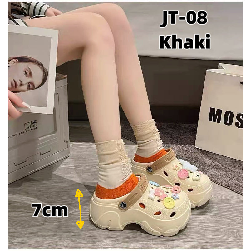 READY STOCK‼️ Muslimah High Heel Sandal Kasut Perempuan Tapak Lembut Moden Cantik Casual 1220-7-9 女士高款大头鞋