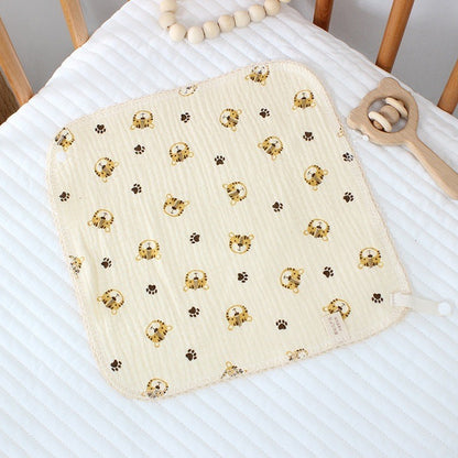 READY STOCK!!!Baby Towel Handkerchief 4 Layers Gauze Cotton Square Towel Buckle Multi-functional Triangle Towel