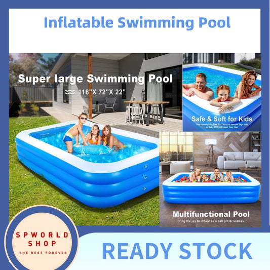 READY STOCK!!! Inflatable Swimming Pool | Large Family & Kids Pool | Durable & Easy Setup 充气游泳池