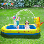 Children'S Swimming Pool Inflatable Spray Pool Foldable Baby Bathtub Outdoor Dinosaur Shark Sprinkler Game Pad Kids
