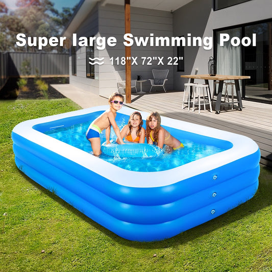 READY STOCK!!! Inflatable Swimming Pool | Large Family & Kids Pool | Durable & Easy Setup 充气游泳池