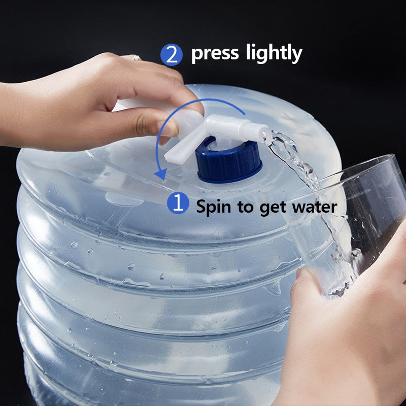READY STOCK!!! 5L/10L/15L Collapsible Foldable Outdoor Water Container | Portable Water Storage Bag - RB18 可折叠户外便携式储水袋