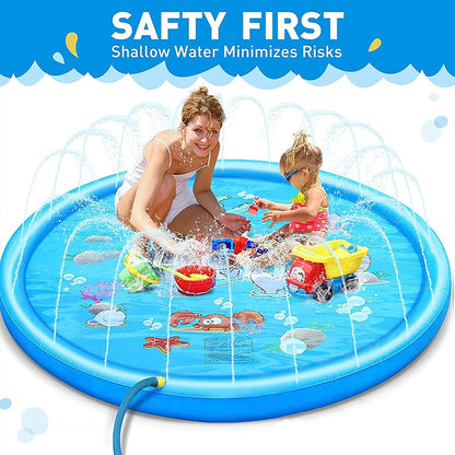 READY STOCK!!! 170CM Children Play Water Mat | Summer Beach Inflatable Water Spray Pad | Outdoor Game Toy |  儿童戏水垫