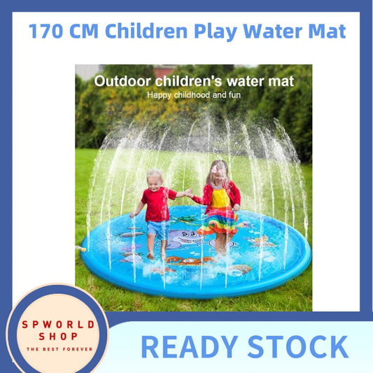 READY STOCK!!! 170CM Children Play Water Mat | Summer Beach Inflatable Water Spray Pad | Outdoor Game Toy |  儿童戏水垫