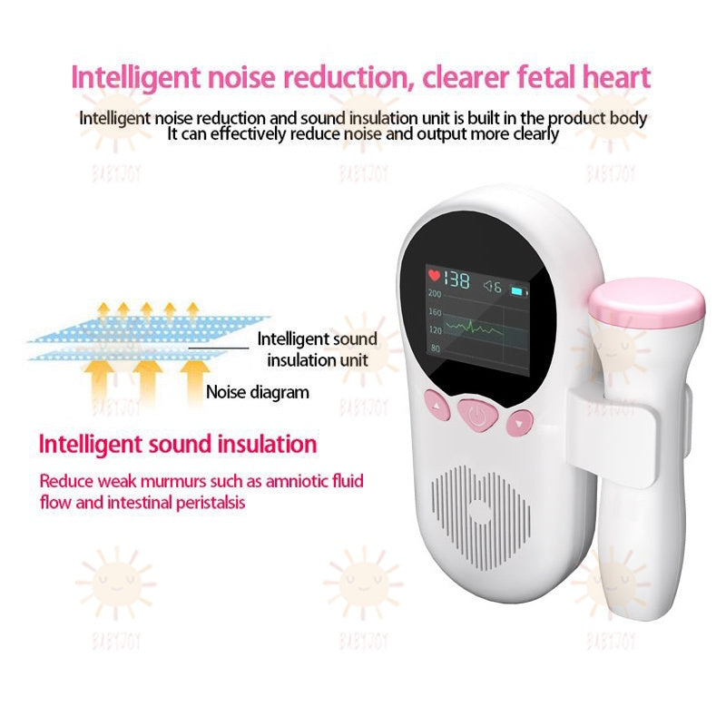 READY STOCK‼️ Baby Fetal Doppler Heart Rate Monitor Ultrasound Detector LCD Display Alat Denyut Jantung Bayi