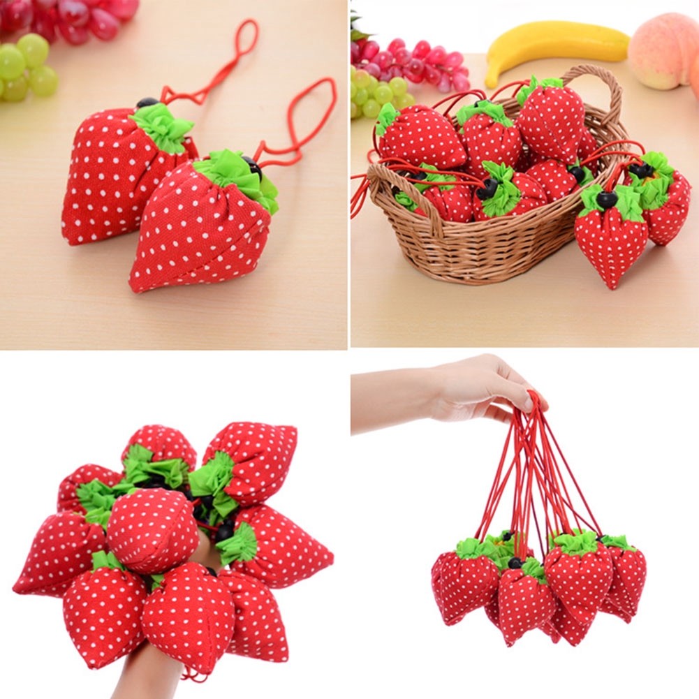 Polyester Foldable Recycle Eco Reusable Tote Bag Fruit Vegetable Shopping Bag 轻便便携环保袋