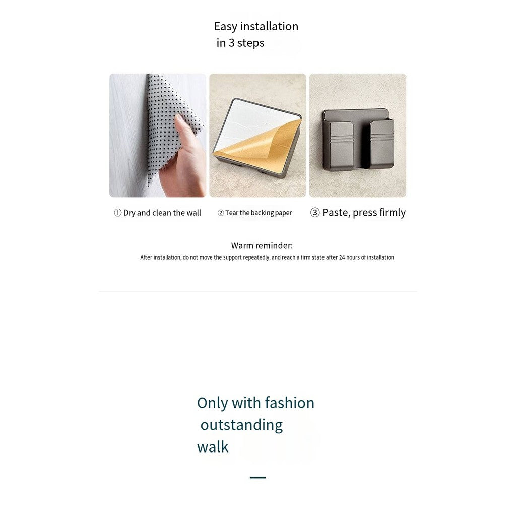 【READY STOCK】Wall-Mounted Phone Holder | No-Drill Adhesive Removable Phone Stand | Bedside, Kitchen, Bathroom Use 墙壁手机支架