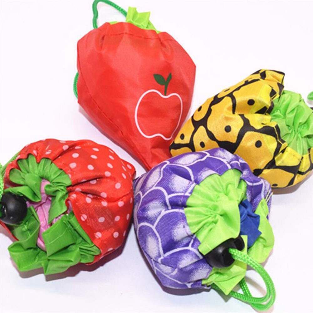 Polyester Foldable Recycle Eco Reusable Tote Bag Fruit Vegetable Shopping Bag 轻便便携环保袋
