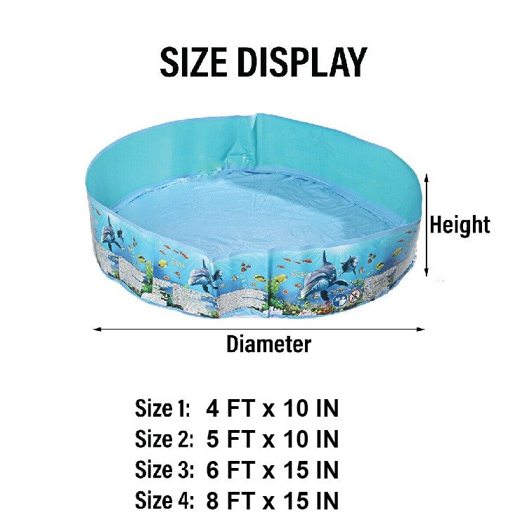 [READY STOCK] Foldable Plastic PVC Outdoor Swimming Pool for Kids | Non-Inflatable Round Water Pool | 儿童可折叠户外泳池