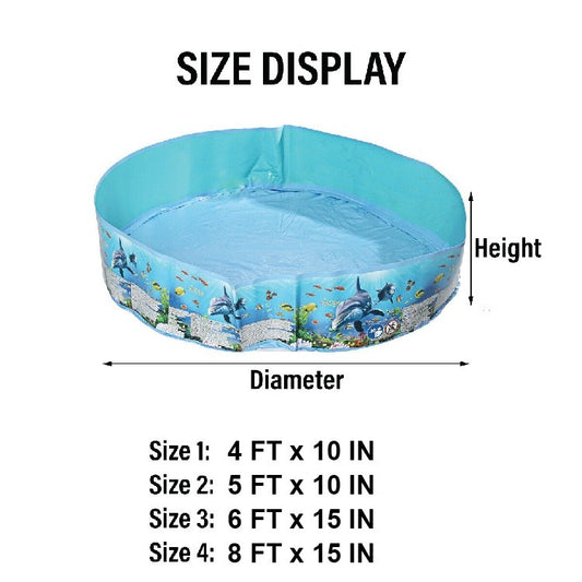 [READY STOCK] Foldable Plastic PVC Outdoor Swimming Pool for Kids | Non-Inflatable Round Water Pool | 儿童可折叠户外泳池