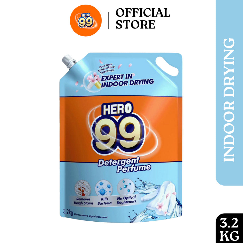 READY STOCK HERO 99 DETERGENT PERFUME REFILL PACK 3.2KG/3.5KG