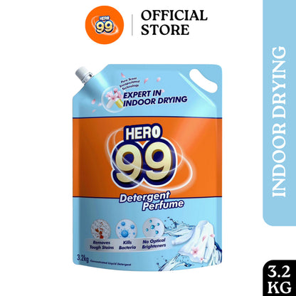 READY STOCK HERO 99 DETERGENT PERFUME REFILL PACK 3.2KG/3.5KG