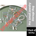 READY STOCK 10 Pcs Pvc Small Jewelry Storage Bag Waterproof Anti-Oxidation Ziplock Pouches PVC珠宝收纳袋