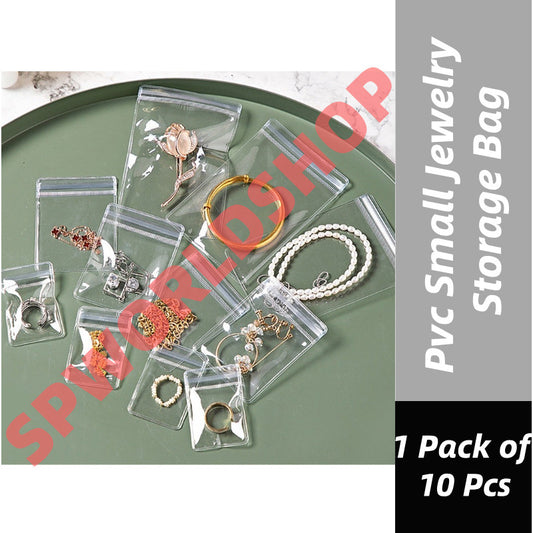 READY STOCK 10 Pcs Pvc Small Jewelry Storage Bag Waterproof Anti-Oxidation Ziplock Pouches PVC珠宝收纳袋
