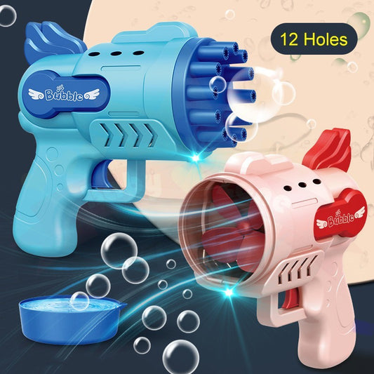 Electric Gatling Bubble Gun Children Automatic Bubble Blowing Toy Soap Water Outdoor Kids Toys 泡泡机