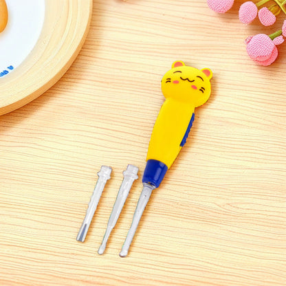 READY STOCK Cartoon LED Flashlight Detachable Earpick 卡通LED手电筒掏耳勺
