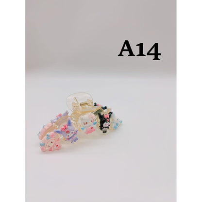 Kuromi Sanrio Cute Cartoon Transparent Shark Hair Clip Suitable for Women and Girls Hair Accessories 卡通透明鲨鱼夹