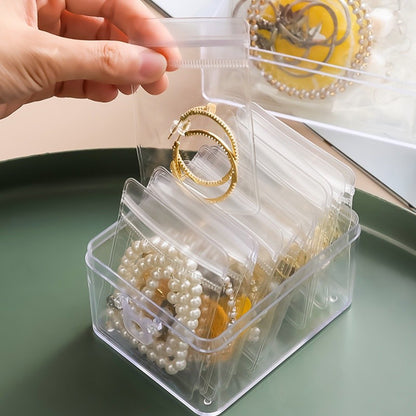 READY STOCK 10 Pcs Pvc Small Jewelry Storage Bag Waterproof Anti-Oxidation Ziplock Pouches PVC珠宝收纳袋