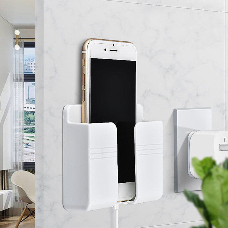 【READY STOCK】Wall-Mounted Phone Holder | No-Drill Adhesive Removable Phone Stand | Bedside, Kitchen, Bathroom Use 墙壁手机支架