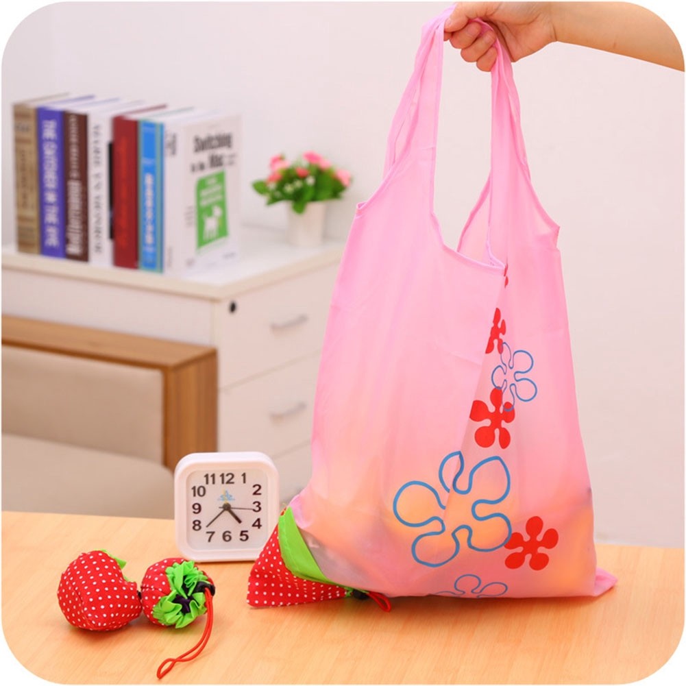 Polyester Foldable Recycle Eco Reusable Tote Bag Fruit Vegetable Shopping Bag 轻便便携环保袋