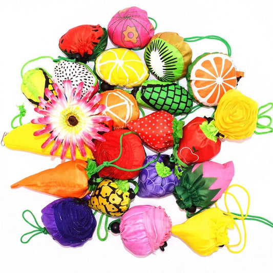 Polyester Foldable Recycle Eco Reusable Tote Bag Fruit Vegetable Shopping Bag 轻便便携环保袋