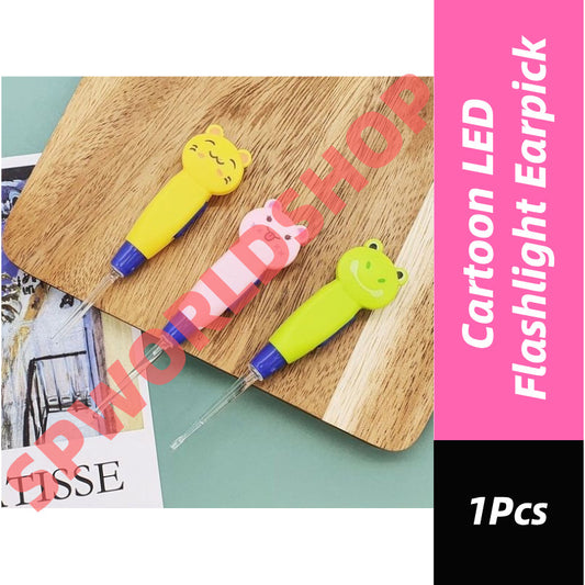 READY STOCK Cartoon LED Flashlight Detachable Earpick 卡通LED手电筒掏耳勺