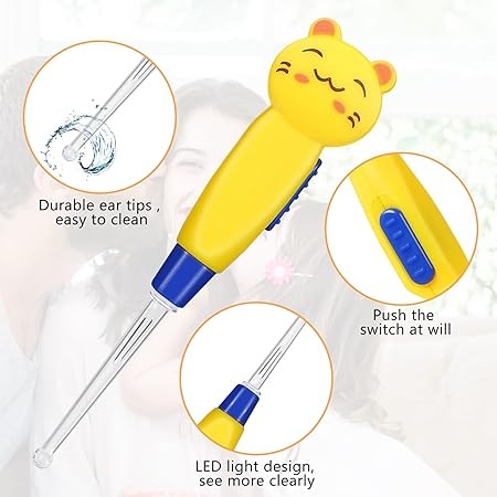 READY STOCK Cartoon LED Flashlight Detachable Earpick 卡通LED手电筒掏耳勺