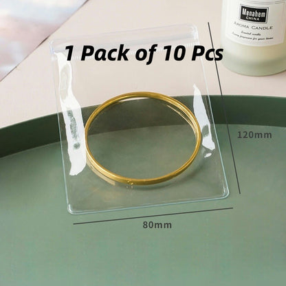 READY STOCK 10 Pcs Pvc Small Jewelry Storage Bag Waterproof Anti-Oxidation Ziplock Pouches PVC珠宝收纳袋