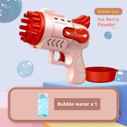 Electric Gatling Bubble Gun Children Automatic Bubble Blowing Toy Soap Water Outdoor Kids Toys 泡泡机