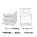 READY STOCK Travel Hotel Convenient Neat Disposable Bed Sheet Set Four-Piece Set / Three-Piece Set 一次性床单套装
