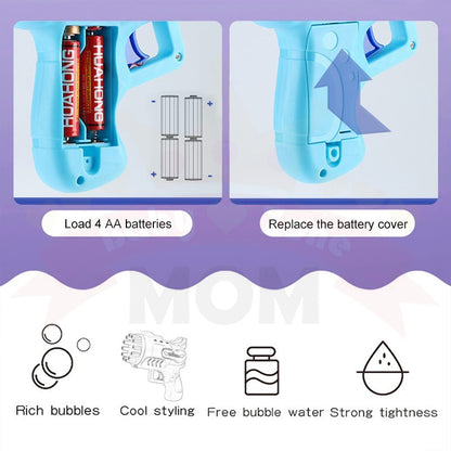 Electric Gatling Bubble Gun Children Automatic Bubble Blowing Toy Soap Water Outdoor Kids Toys 泡泡机