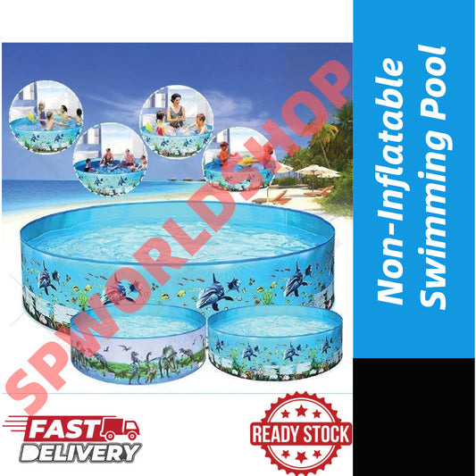 [READY STOCK] Foldable Plastic PVC Outdoor Swimming Pool for Kids | Non-Inflatable Round Water Pool | 儿童可折叠户外泳池