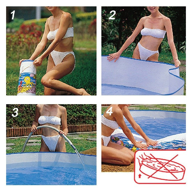 [READY STOCK] Foldable Plastic PVC Outdoor Swimming Pool for Kids | Non-Inflatable Round Water Pool | 儿童可折叠户外泳池