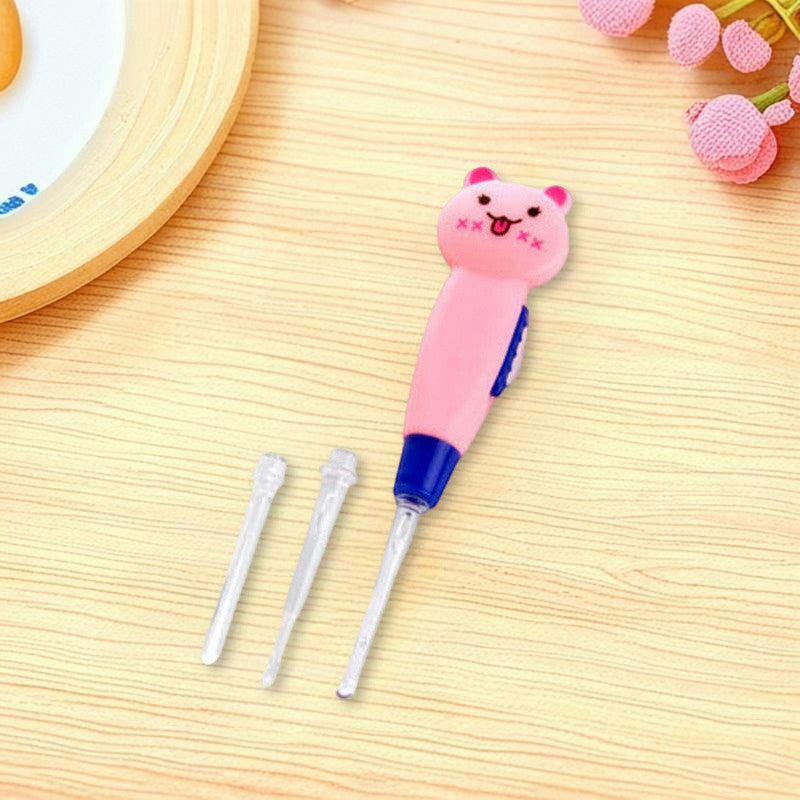 READY STOCK Cartoon LED Flashlight Detachable Earpick 卡通LED手电筒掏耳勺